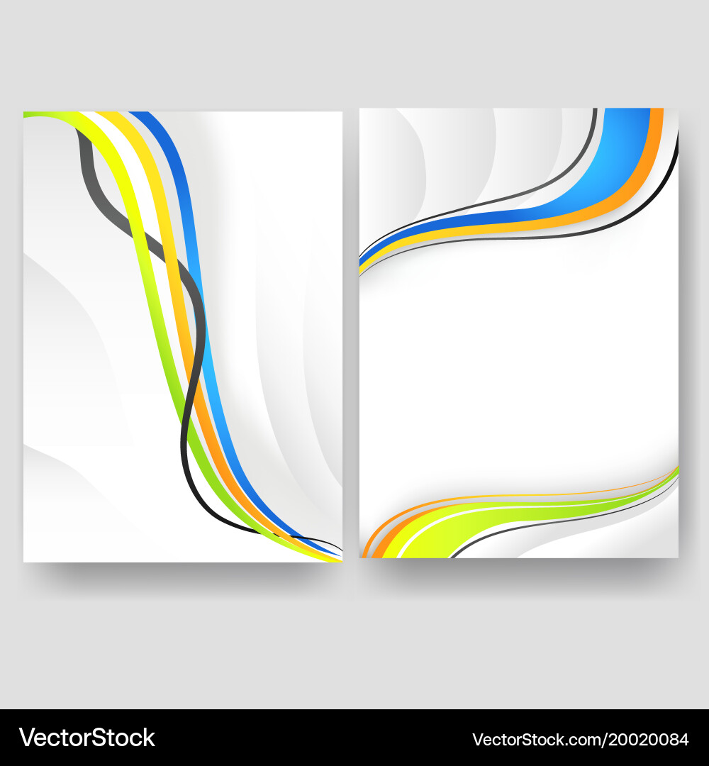Minimal curve wave set background with shadow vector image