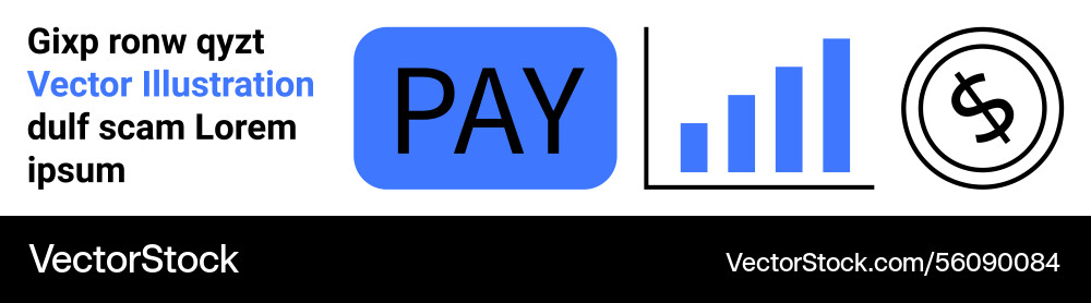 Payment button with bar chart and currency icon Vector Image