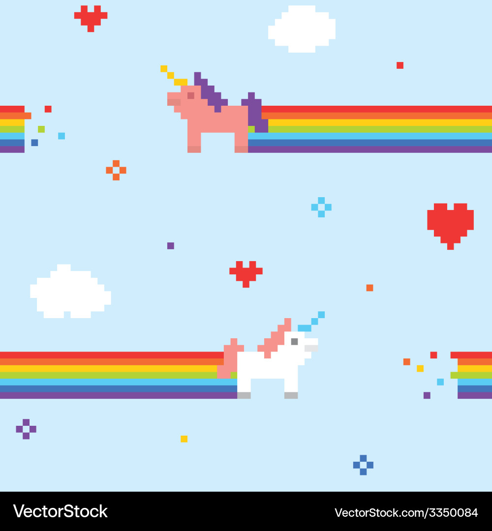 Pixel Unicorn Pattern vector image
