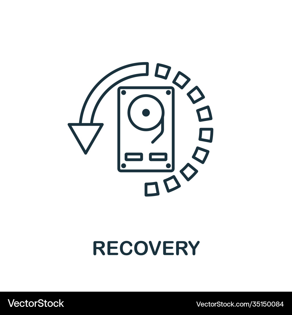 Recovery icon line style element from data vector image