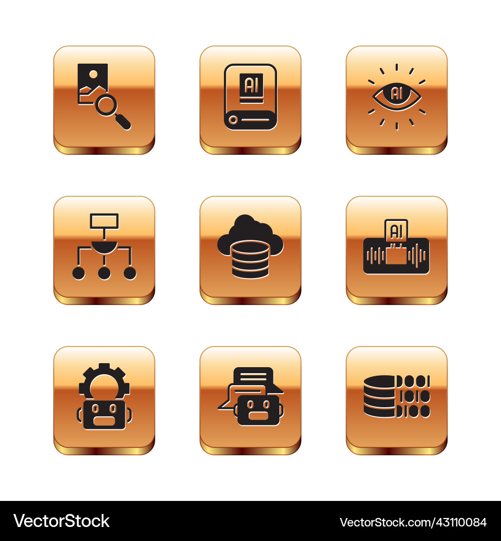 Set photo retouching robot setting chat cloud Set photo retouching robot setting chat cloud vector image