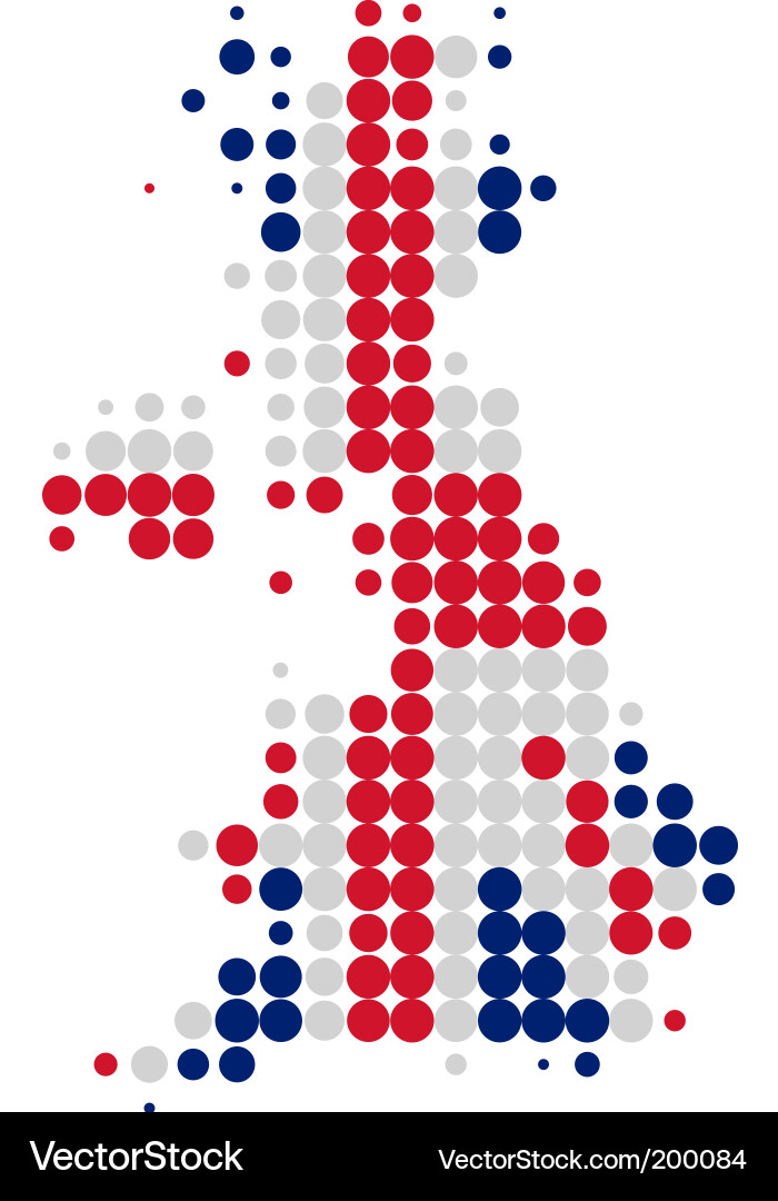 United Kingdom Flag And Map Royalty Free Vector Image