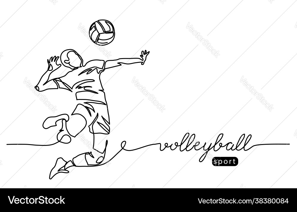Volleyball player male jumps in attack playing Volleyball player male jumps in attack playing vector image