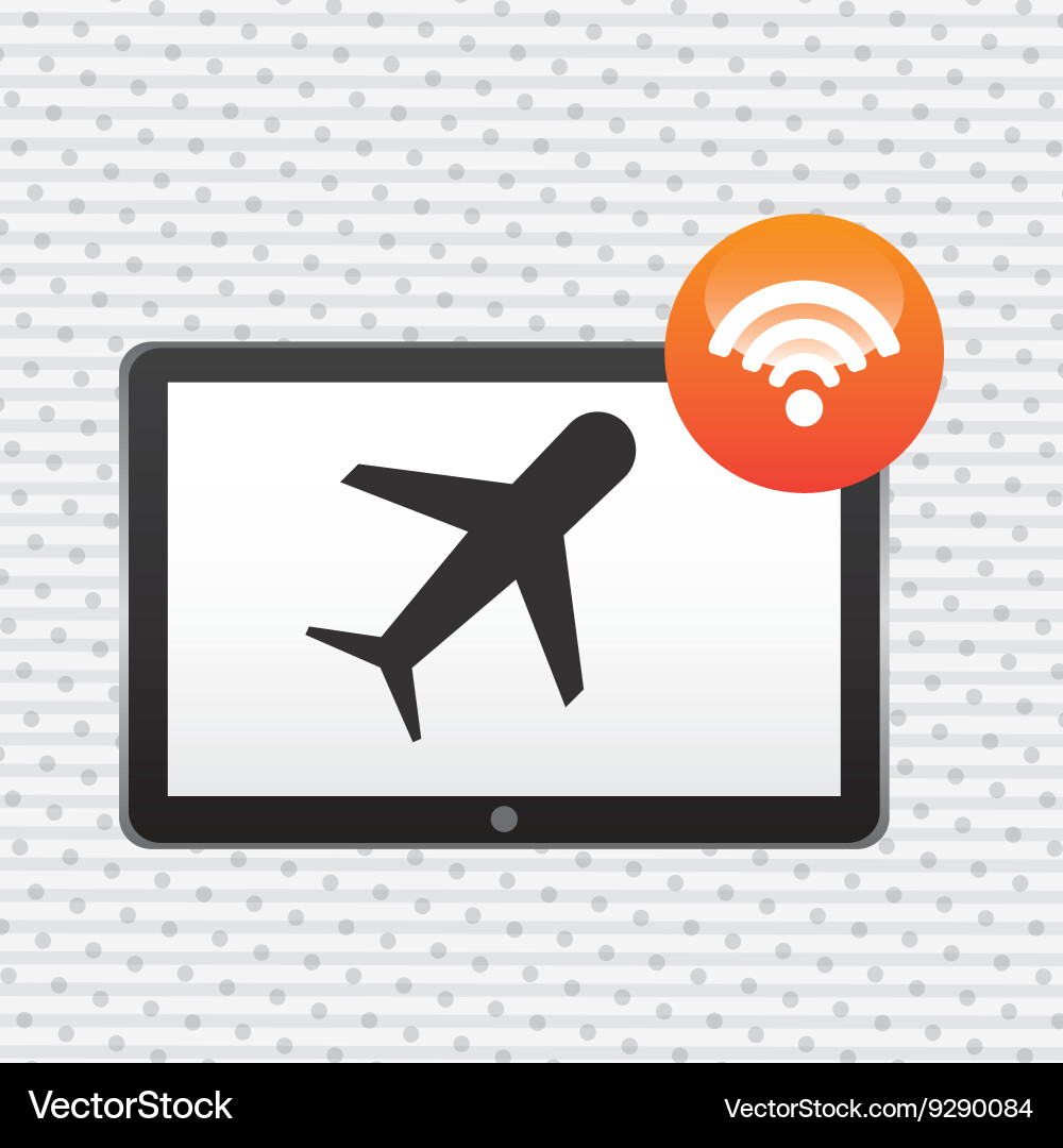 Wifi signal in flight design Vector Image