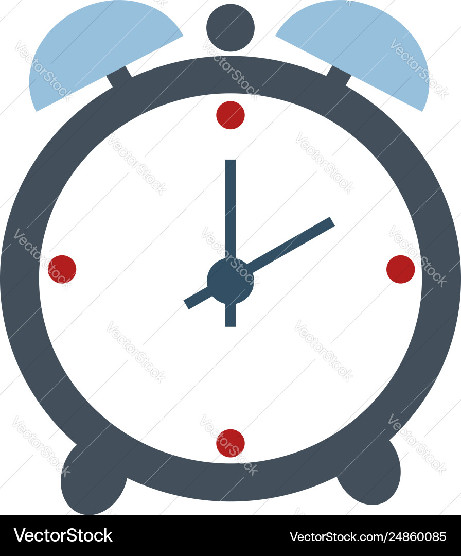 A blue table clock with two push buttons Vector Image