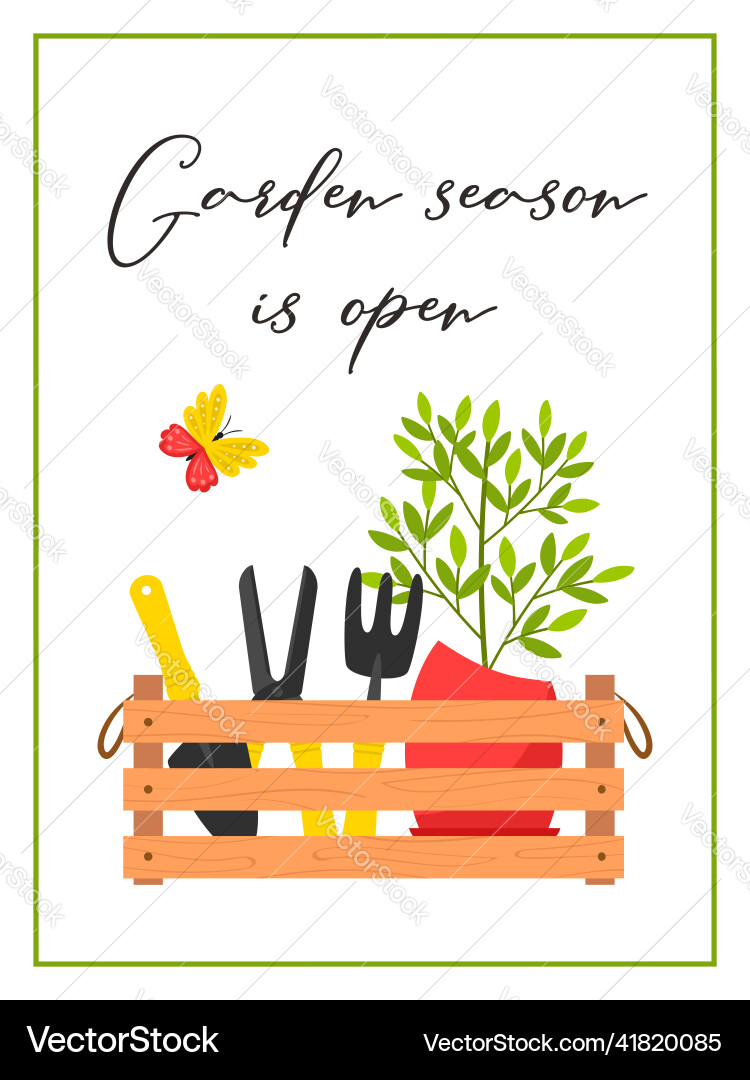 A rectangular vertical postcard with box Vector Image