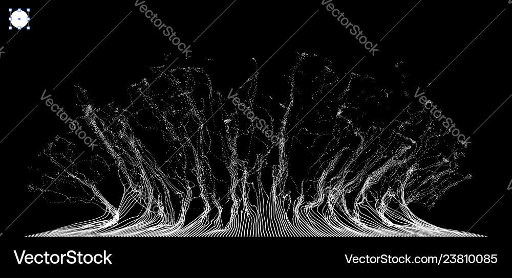 Array with dynamic emitted particles water splash Array with dynamic emitted particles water splash vector image