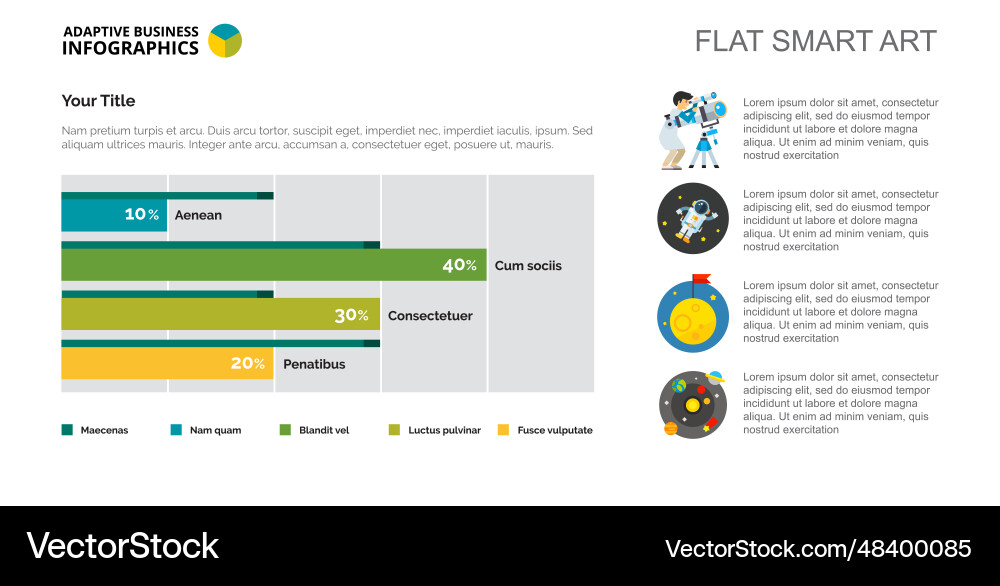 Astronomy bar chart slide template Astronomy bar chart slide template vector image