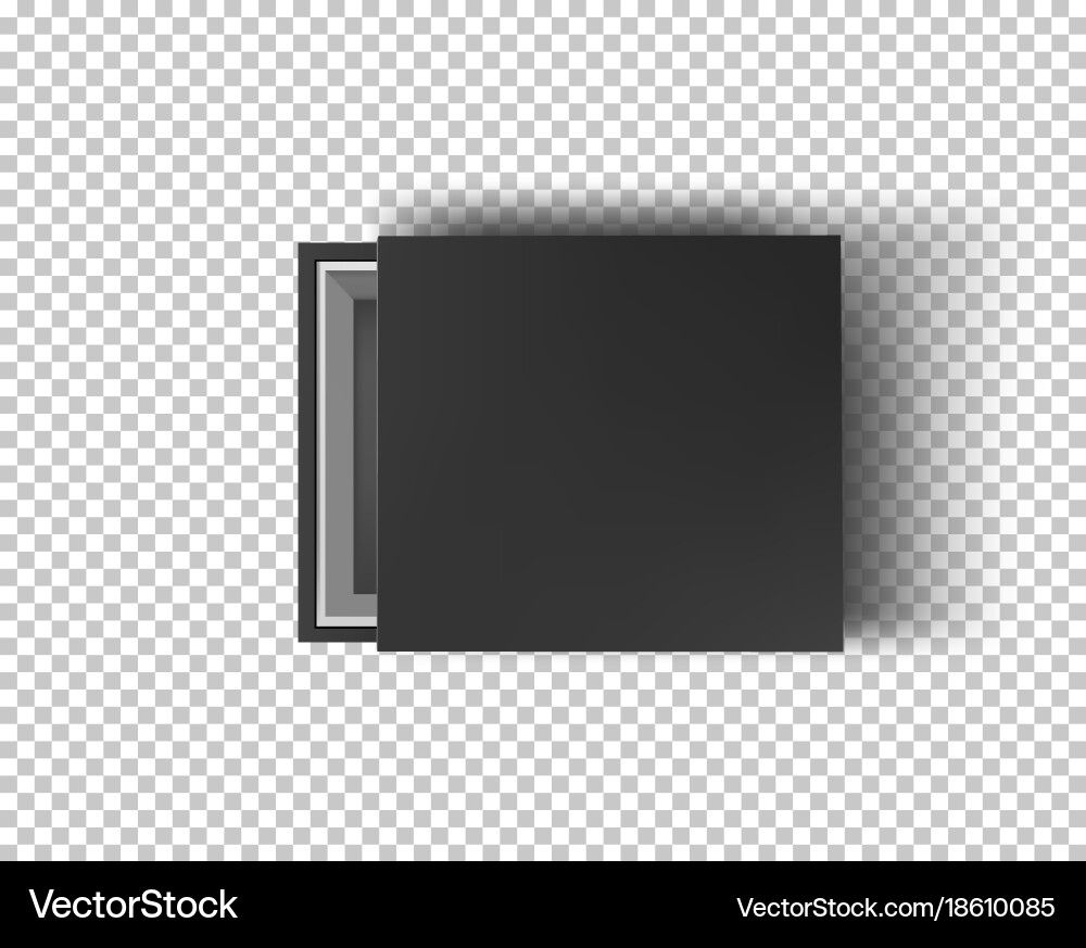 Black empty box mock up on transparent background Vector Image