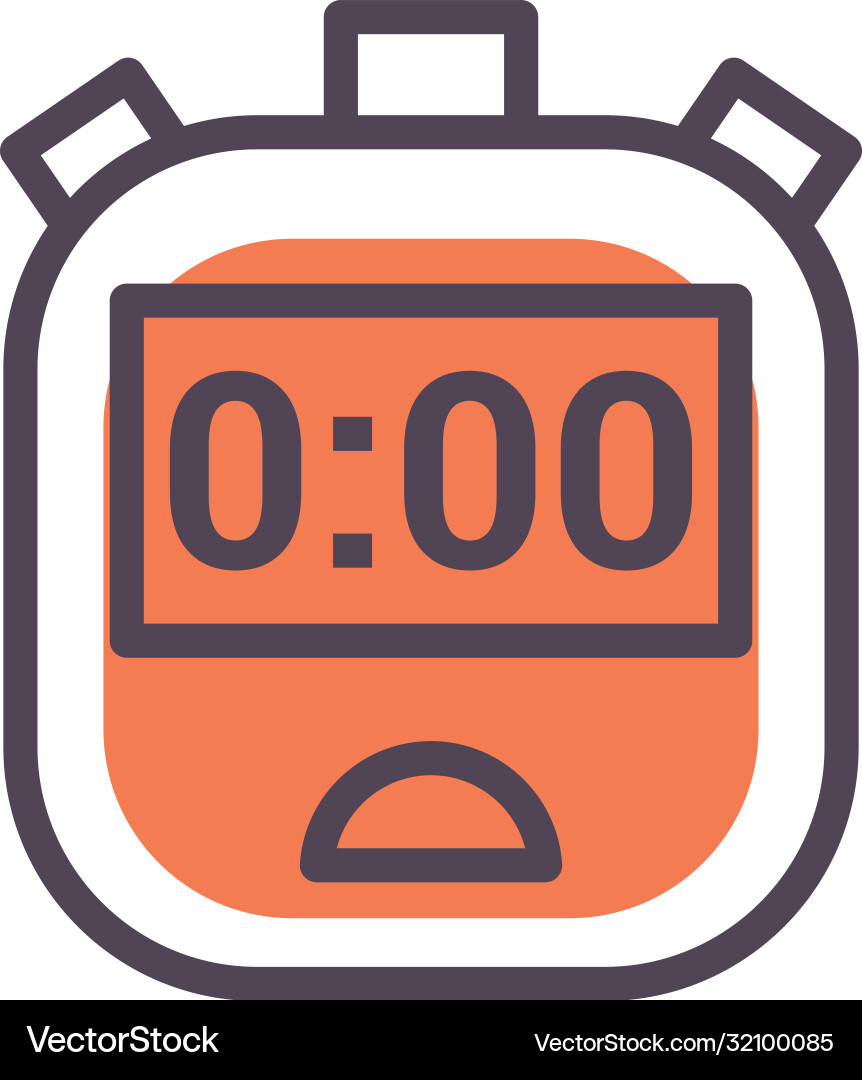 Chronometer line and fill style icon design vector image