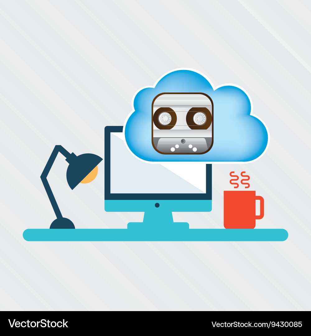 Cloud computing design vector image