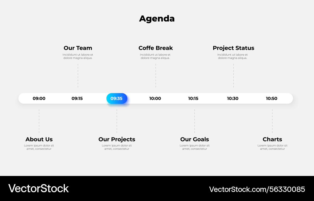 Comprehensive timeline display for an event Comprehensive timeline display for an event vector image