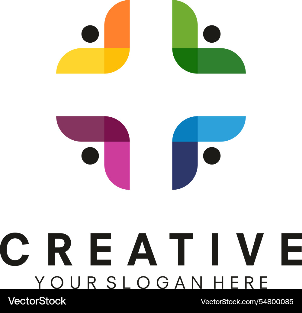 Design template teamwork abstract icon Design template teamwork abstract icon vector image