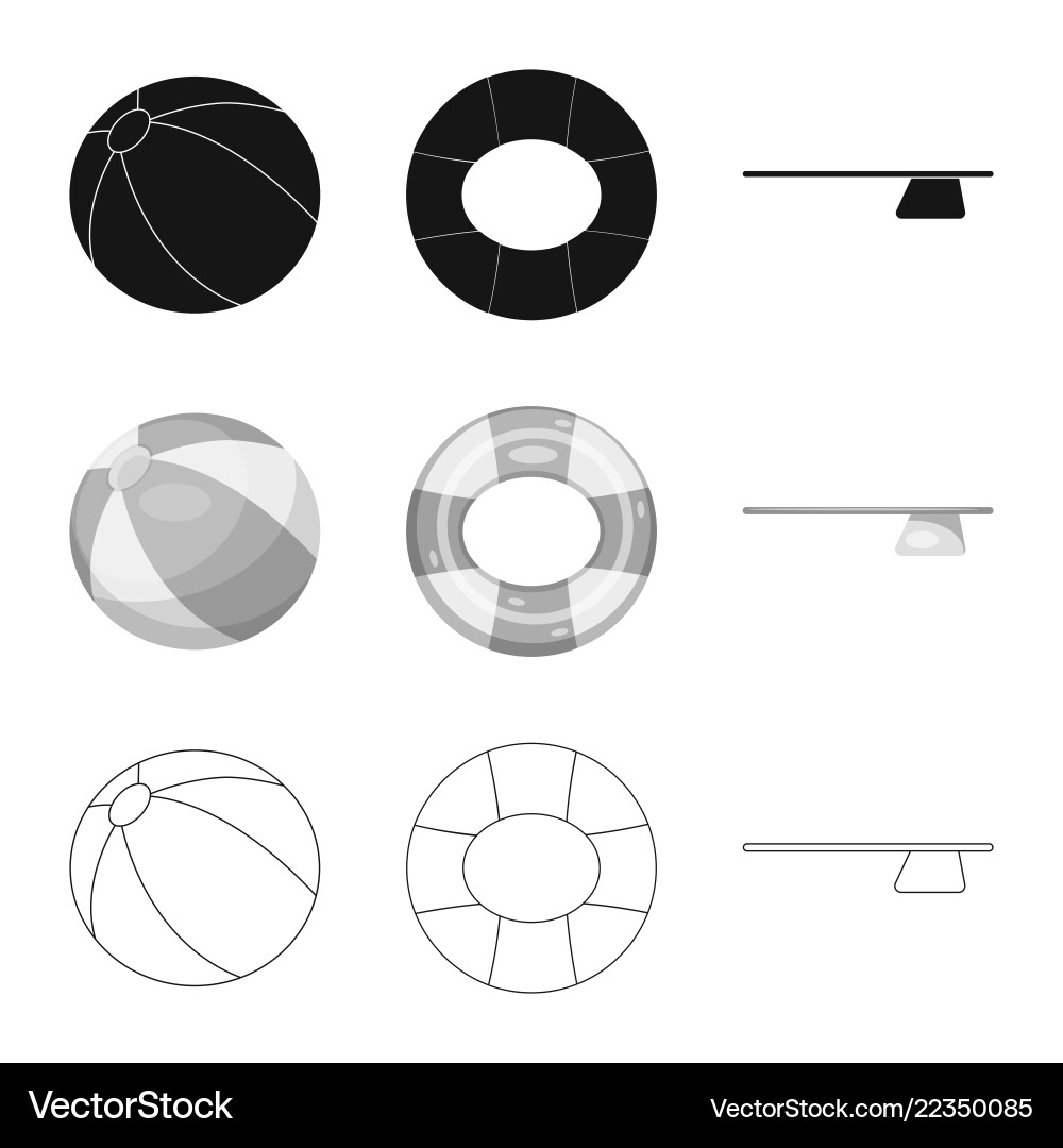Isolated object of pool and swimming icon Isolated object of pool and swimming icon vector image