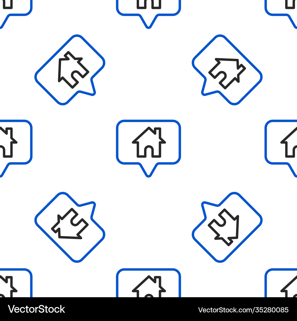 Line map pointer with house icon isolated seamless Line map pointer with house icon isolated seamless vector image