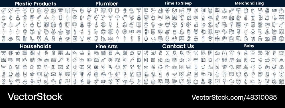 Linear style icons pack in this bundle include Linear style icons pack in this bundle include vector image
