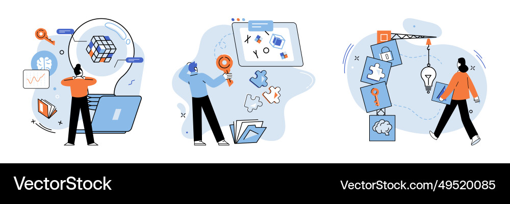 Logical thinking it is process breaking down Logical thinking it is process breaking down vector image