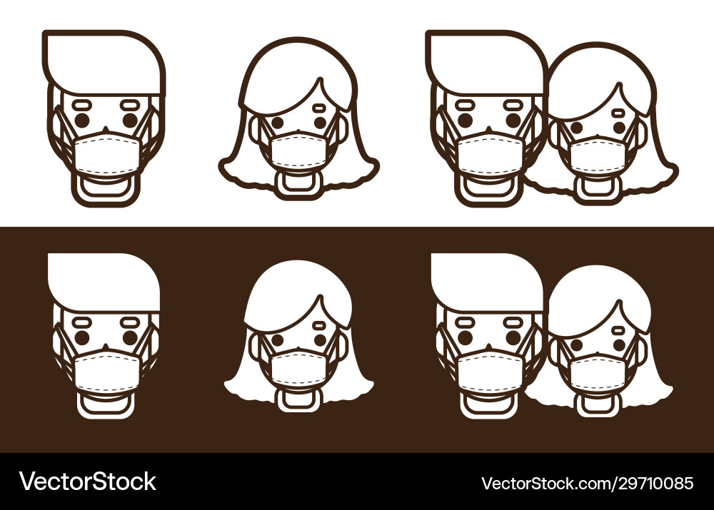 Medical mask hygienic cartoon graphic Medical mask hygienic cartoon graphic vector image