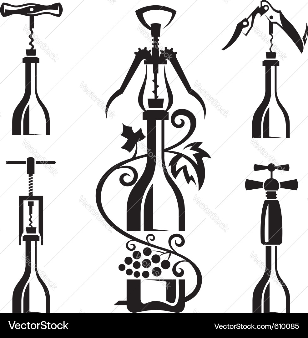 Monochrome Bottle Collection Vector Image