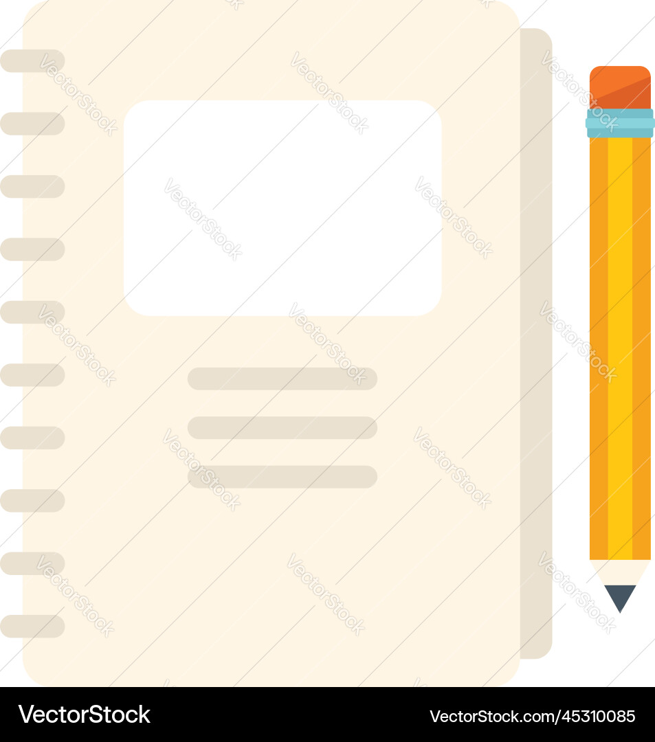Notebook project icon flat business test Notebook project icon flat business test Vector Image