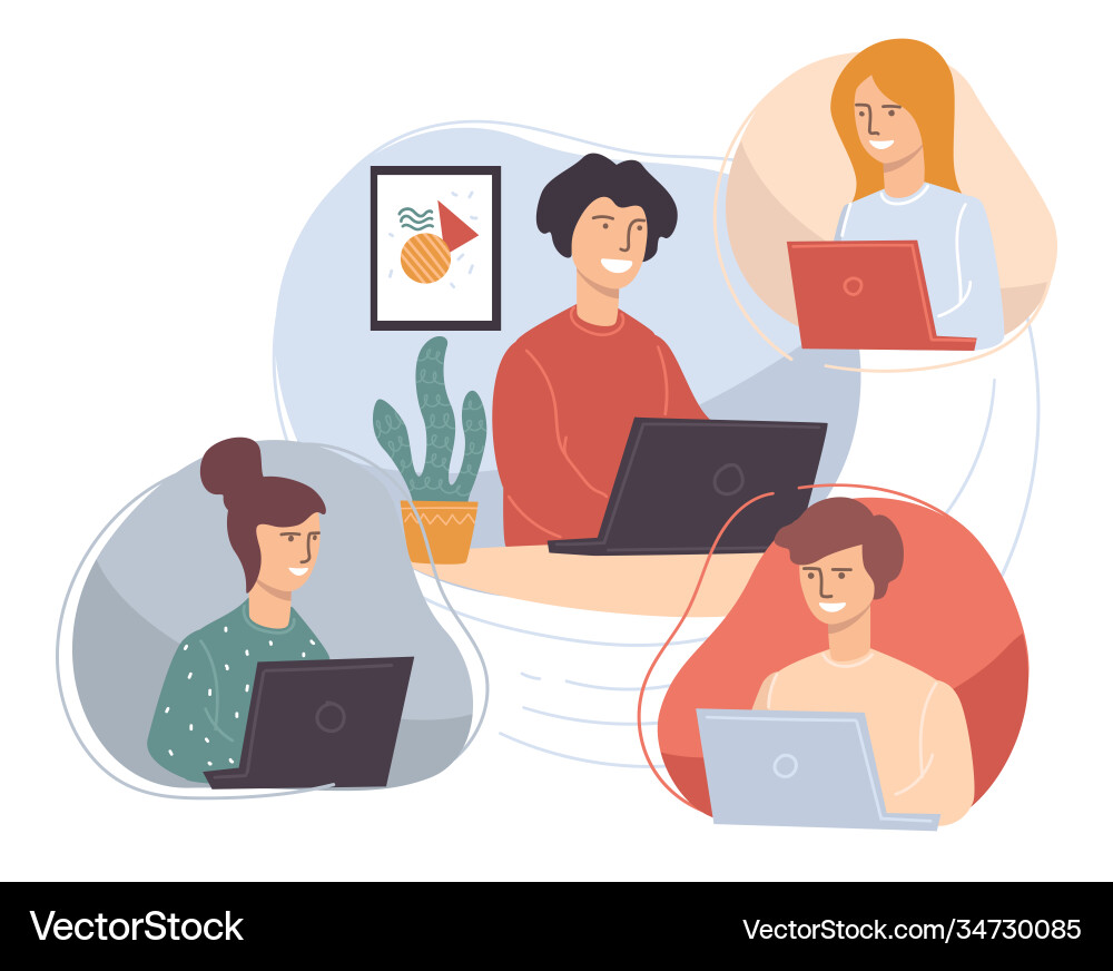 People working from home students or employees People working from home students or employees vector image
