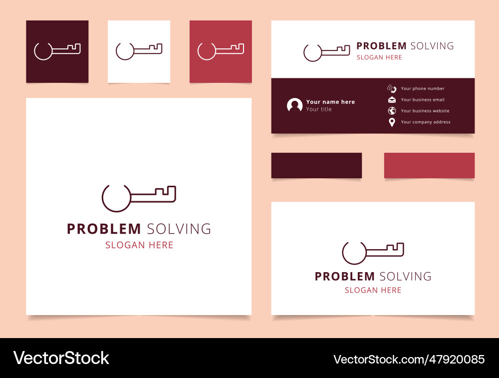 Problem solving logo design with editable slogan Problem solving logo design with editable slogan vector image