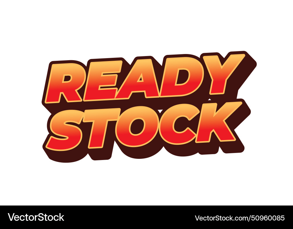 Ready stock text effect in 3 dimension style Vector Image