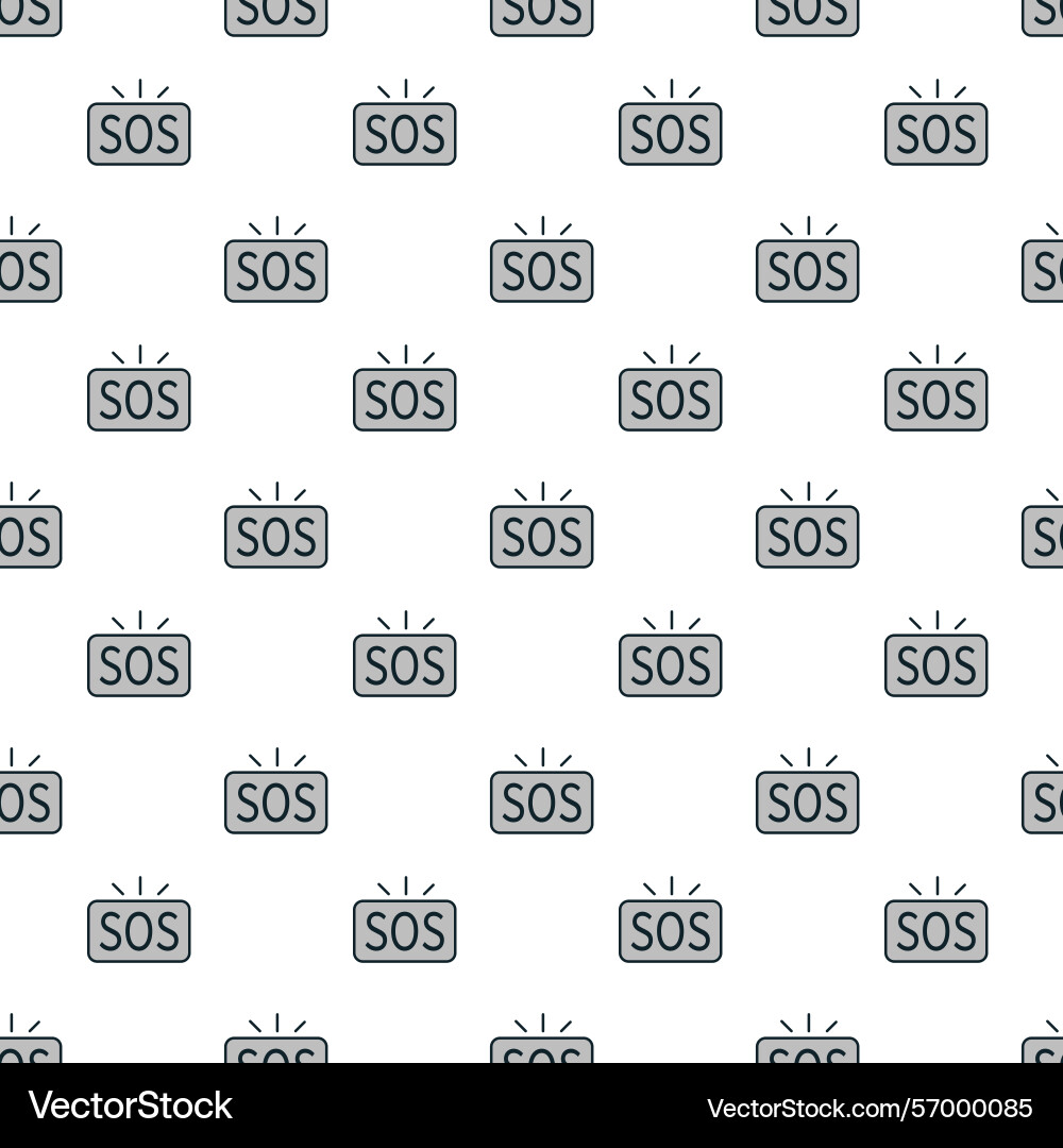 Repeated sos signals on a uniform background Vector Image