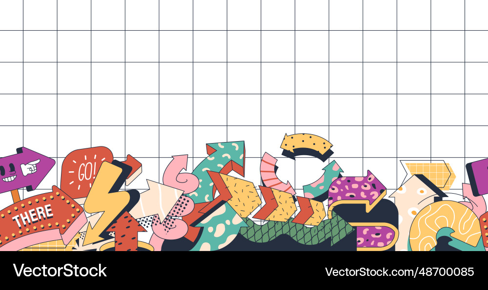 Seamless pattern features dynamic arrow signs Seamless pattern features dynamic arrow signs vector image