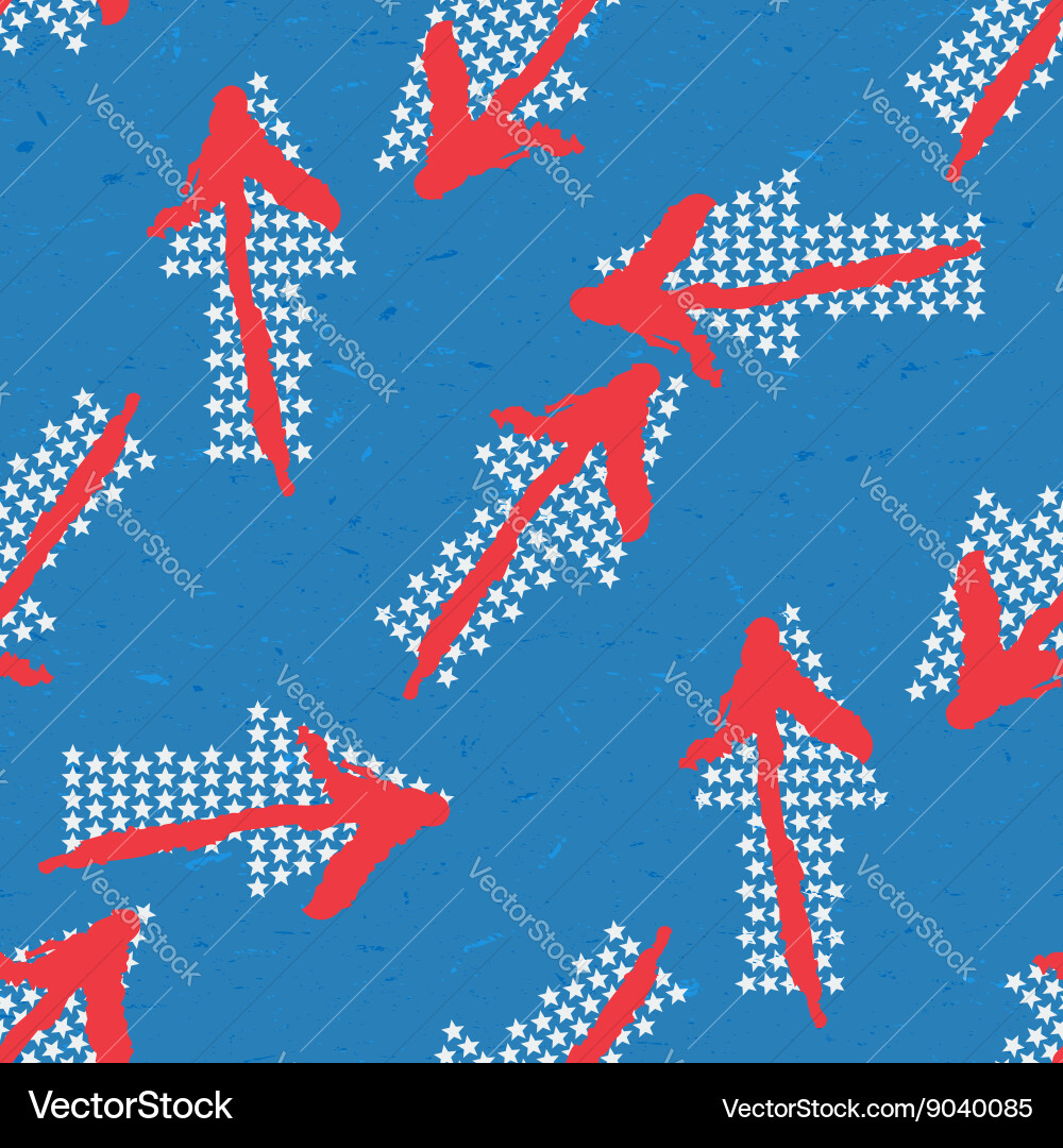 Seamless pattern with grungy arrows vector image