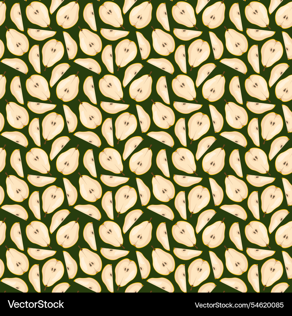 Seamless pattern with pear on green background Seamless pattern with pear on green background Vector Image