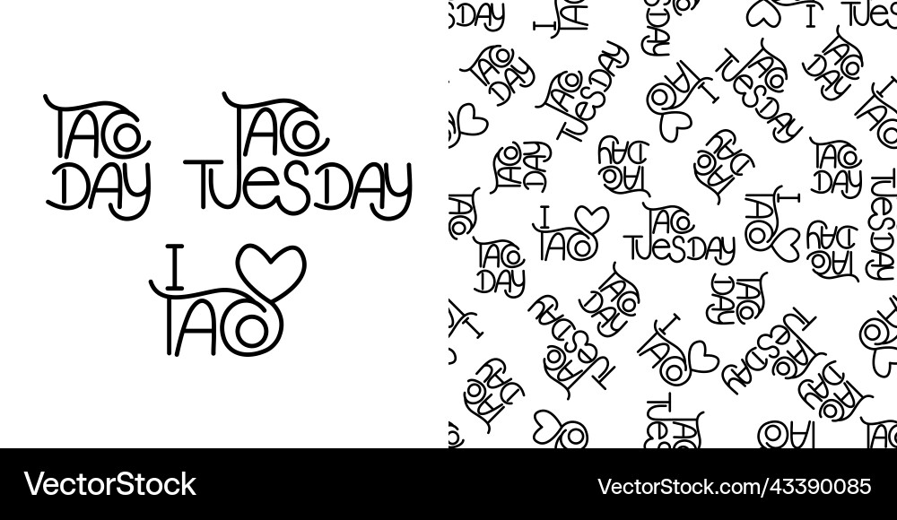Seamless pattern with tacos text on background Seamless pattern with tacos text on background Vector Image