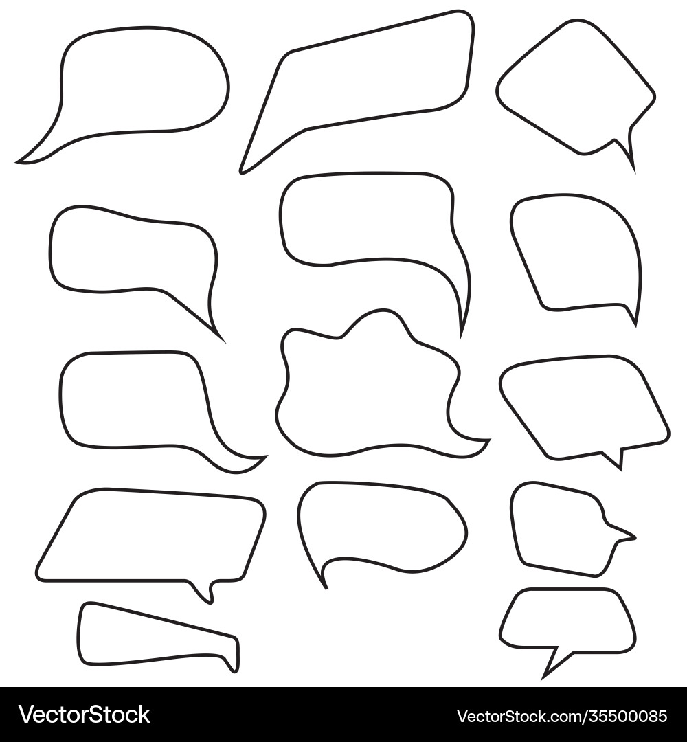 Set empty outline speech bubbles symbol Set empty outline speech bubbles symbol Vector Image