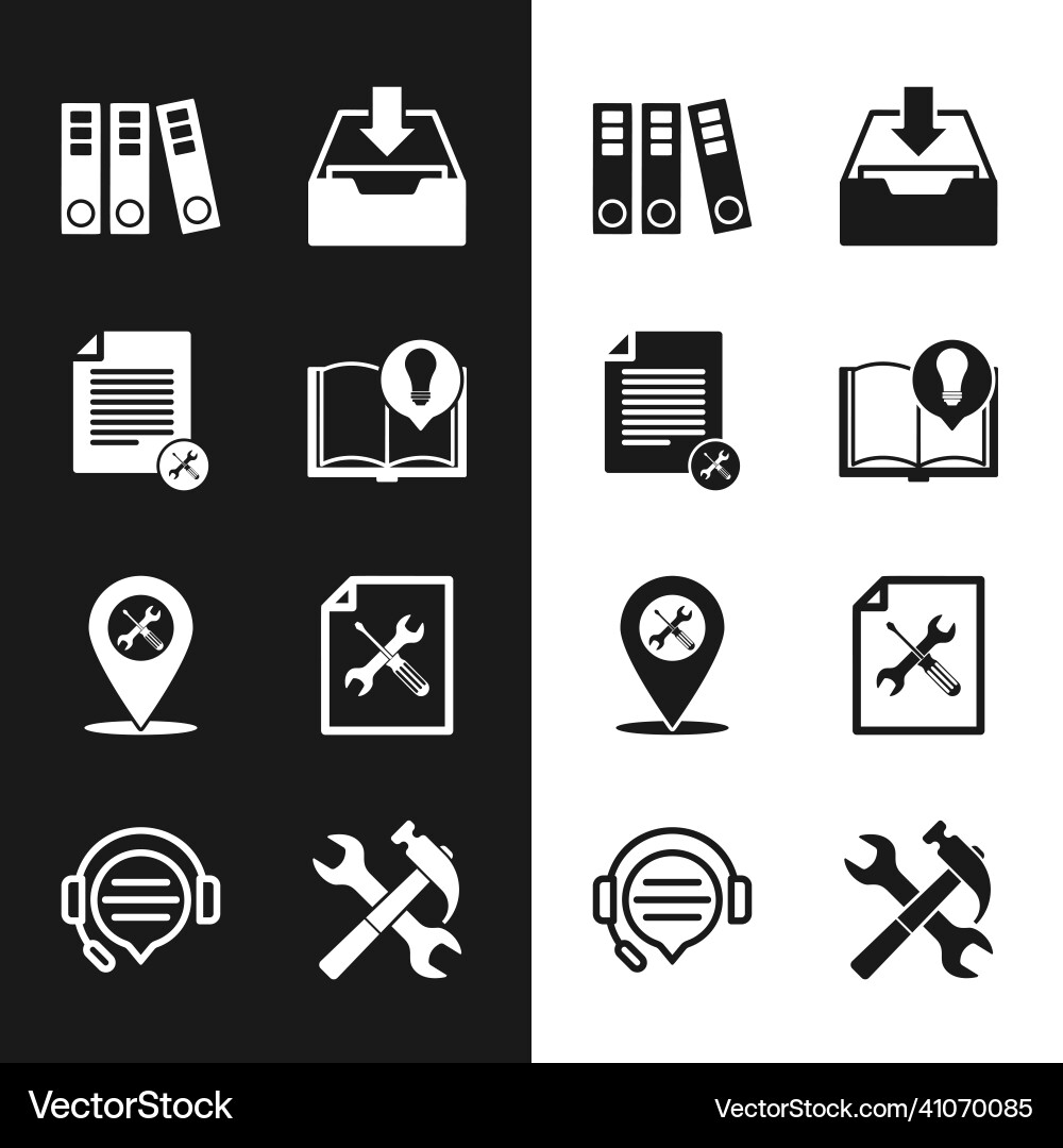 Set interesting facts file document service Set interesting facts file document service vector image