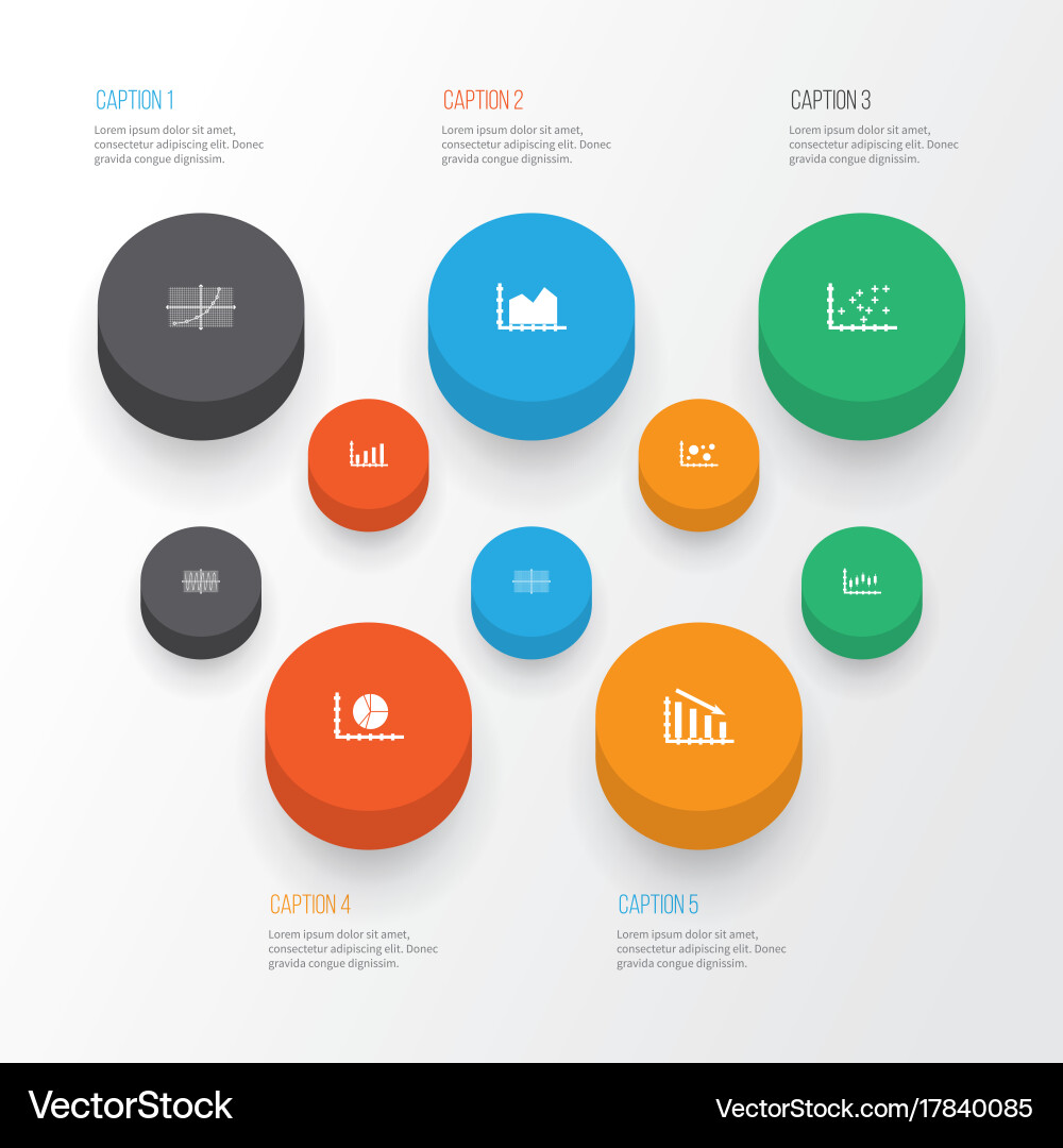 Set of graphs diagrams and statistics icons vector image