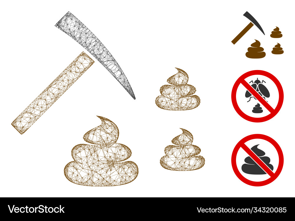 Shit mining polygonal web mesh Shit mining polygonal web mesh vector image