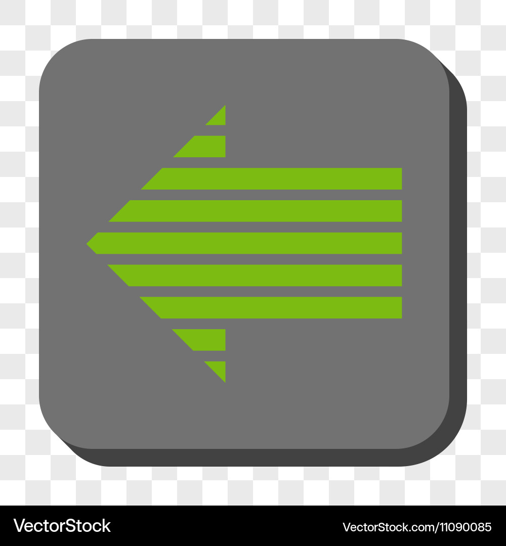 Stripe arrow left rounded square button vector image