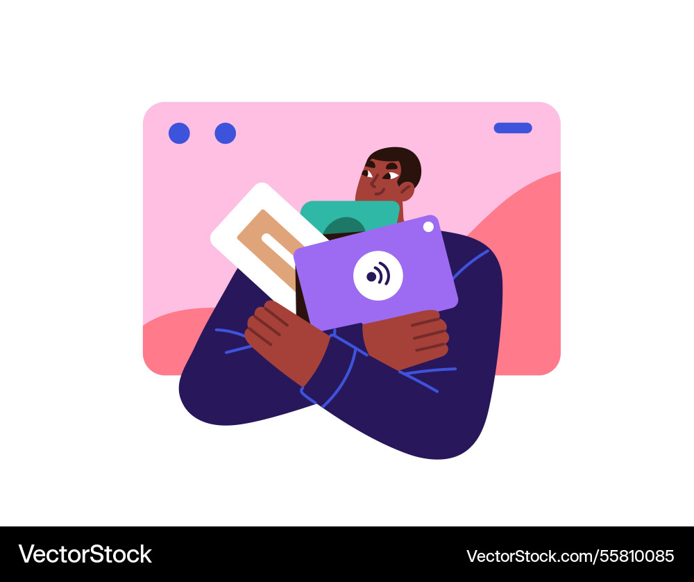 Web designer creates app interface concept Web designer creates app interface concept vector image