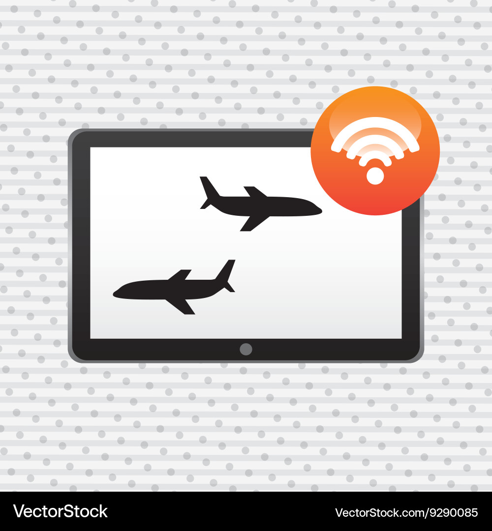 Wifi signal in flight design Vector Image