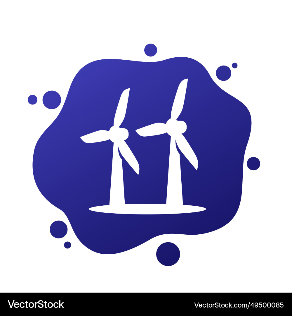 Wind turbines icon mill Royalty Free Vector Image