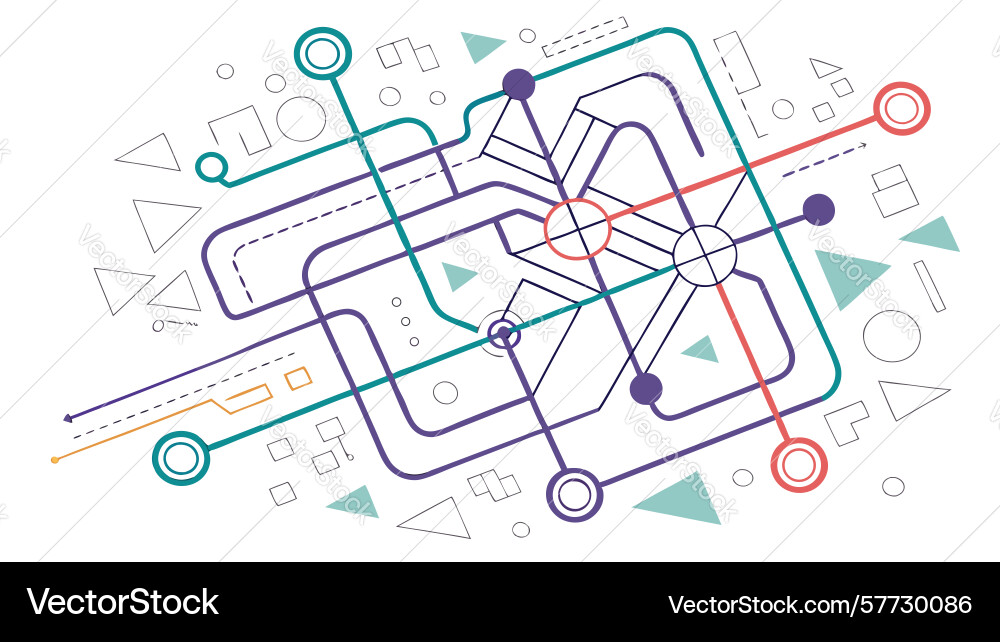 Abstract circuit board pattern dynamic tech vector image