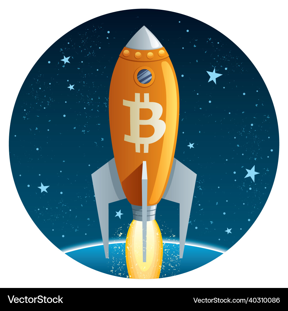 Bitcoin Rocket Launch – Royalty-Free Vector | VectorStock
