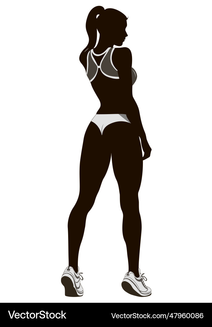 Black silhouettes of the girl is isolated Vector Image