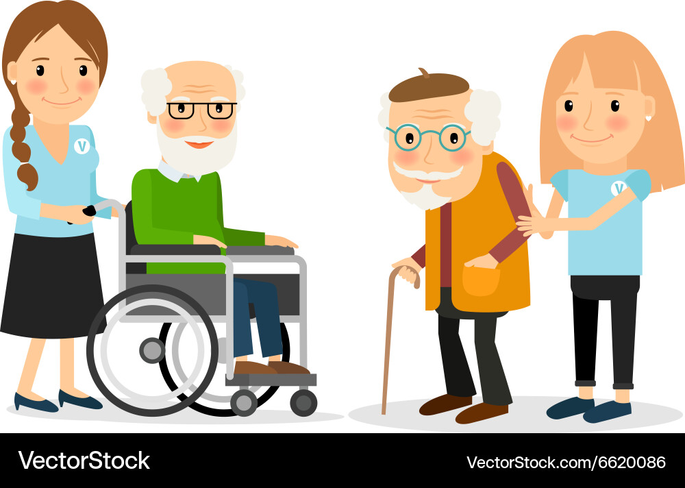 Caring for seniors Royalty Free Vector Image - VectorStock