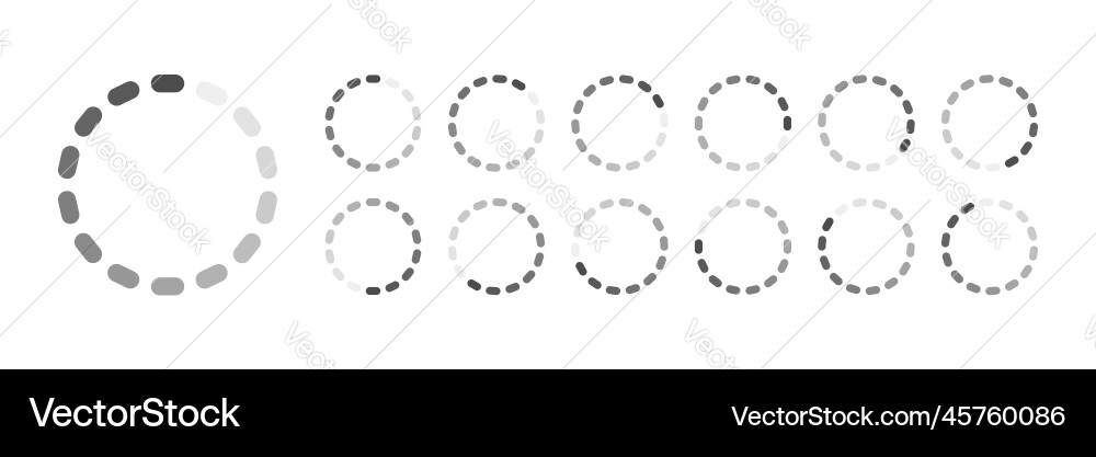 Circular loading buffering icons Circular loading buffering icons vector image