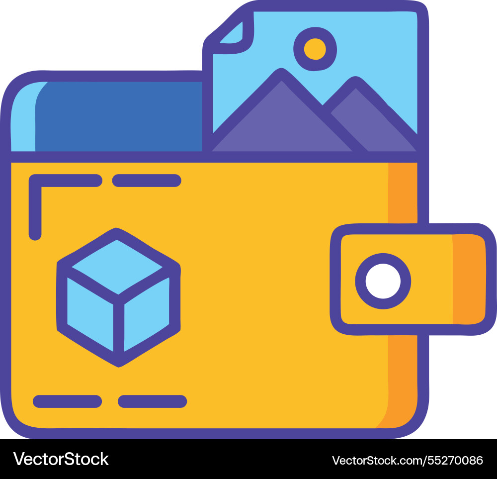 Cloud based blockchain digital storage icon Vector Image