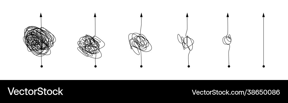 Complex and simple line path set scribble Complex and simple line path set scribble vector image