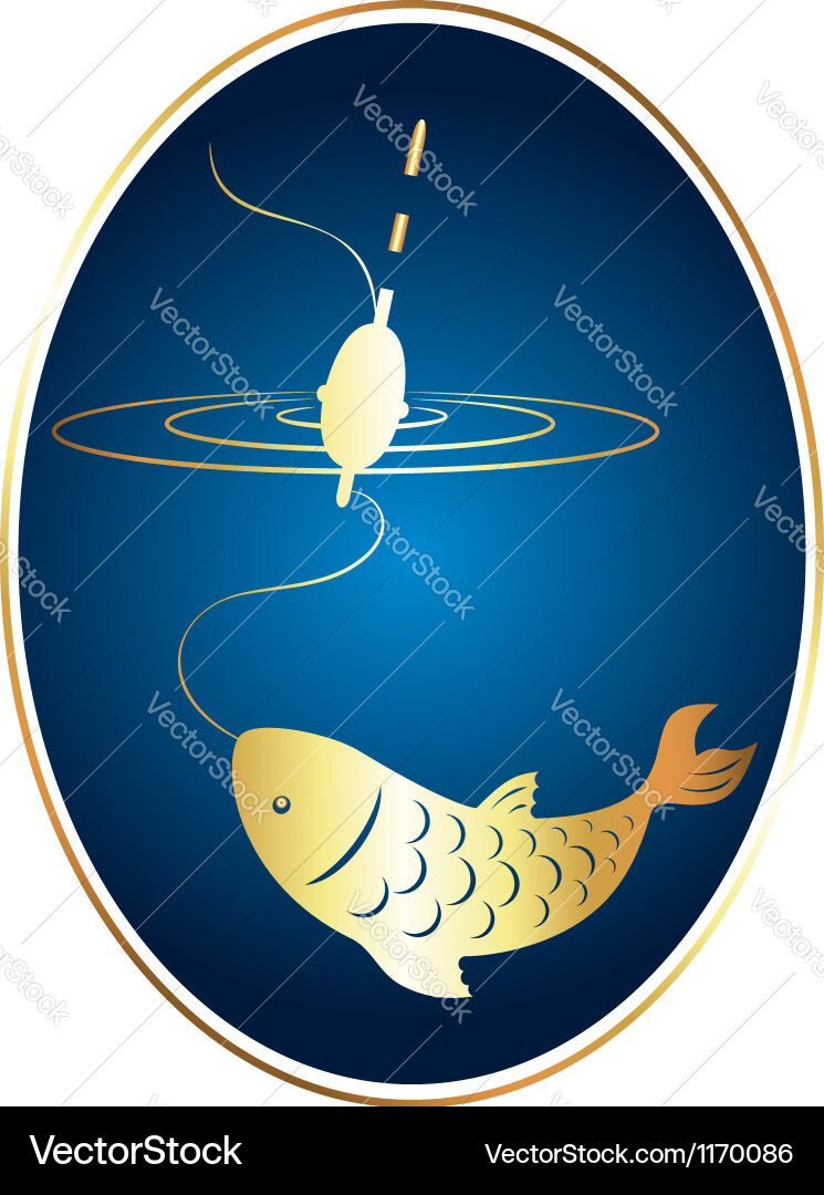 Fishing Emblem - Rod & Float Vector Image