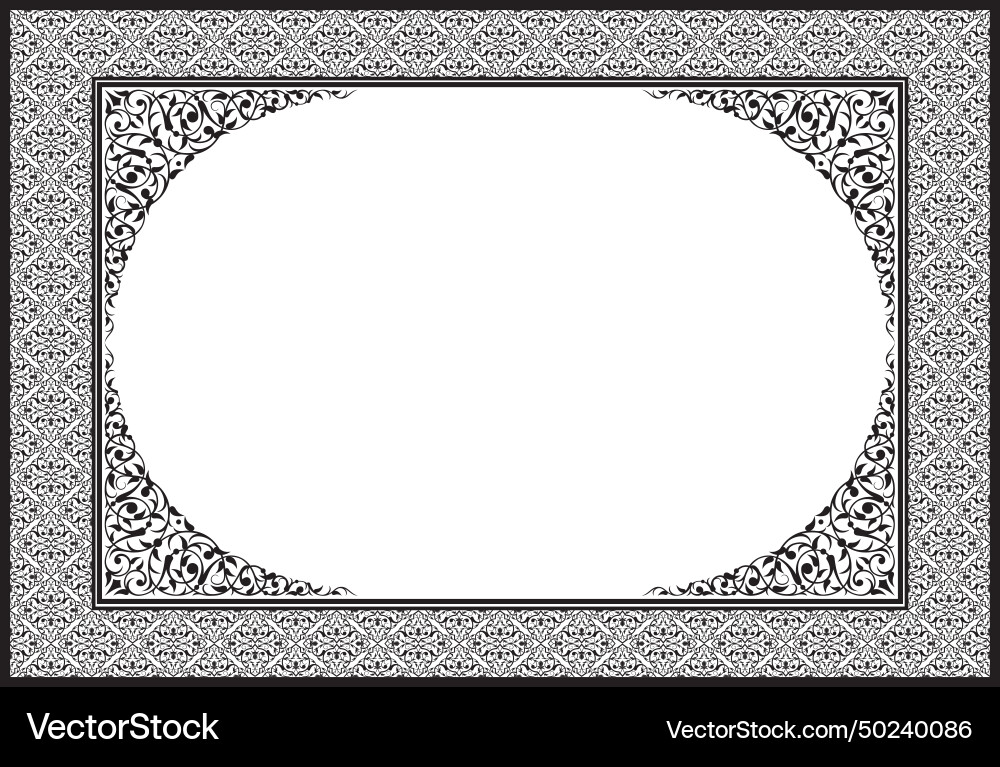 Frame ornament design pattern rectangular vector image