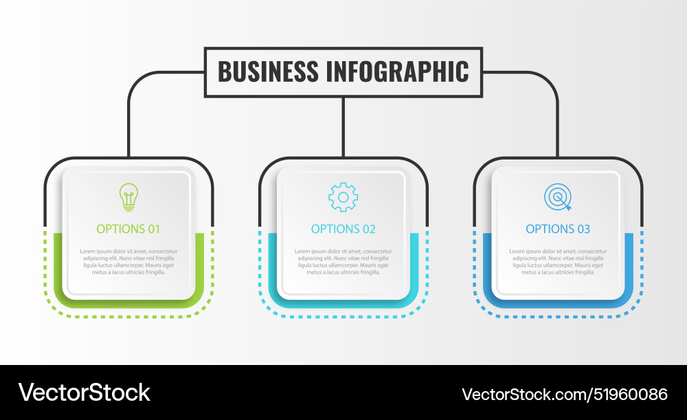 Infographic design template with 3 options Vector Image